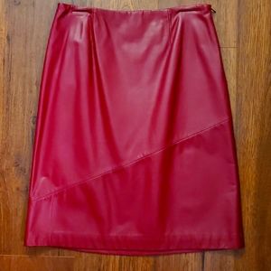100% Leather skirt, Redish burgundy, NWT, Ann Taylor, Loft